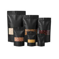Sachets Doypack Marron avec Fenêtre, Anti-humidité, pour Emballage Alimentaire de Bœuf Séché, Sacs à Fermeture Éclair