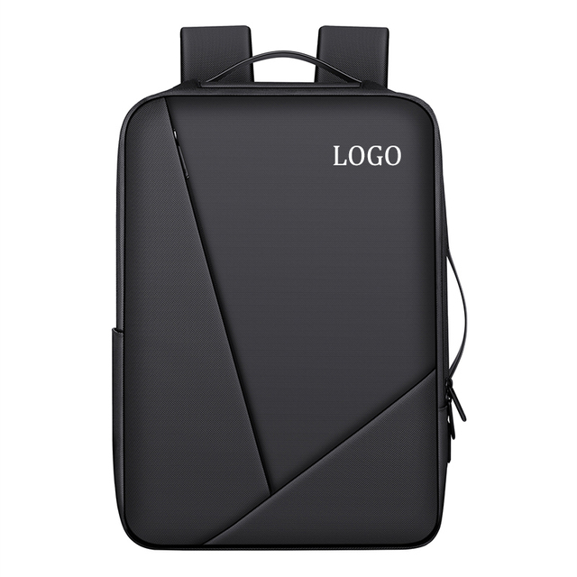 Waterproof Oxford Geometric Splice Minimalist Business OEM ODM Customized Logo Backpack USB Charging Port Laptop