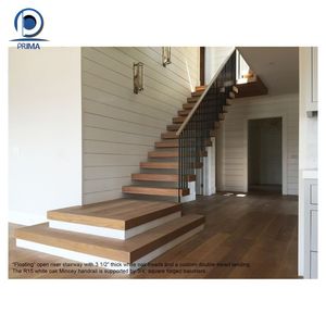 Escalera recta Prima, escalera moderna con viga <span class=keywords><strong>de</strong></span> acero, diseño flotante <span class=keywords><strong>para</strong></span> interiores <span class=keywords><strong>de</strong></span> villas, <span class=keywords><strong>escaleras</strong></span> minimalistas. - Product Image 3