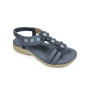 HLS2025 Summer Fashion Women's <strong>Shoes</strong> Elastic <strong>Ankle</strong> <strong>Strap</strong> Open Toe Floral Design Comfortable slippers Women's <strong>Flat</strong> Outdoor Sandal - Product Image 2