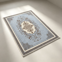 Tapis rectangulaire de style rétro européen de luxe, grande surface, lavable en machine, résistant aux taches, pour chambre à coucher, en fibre de polyester