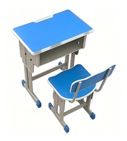 Tables et chaises réglables pour salle de classe du collège, ensemble bureau et chaise d'élève en mélamine, bureau et chaise d'école en bois massif