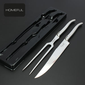 Ensemble couteau et fourchette <span class=keywords><strong>Laguiole</strong></span> en acier inoxydable de haute qualité forgé poignée solide Logo Laser jetable pour les <span class=keywords><strong>restaurants</strong></span> - Product Image 3