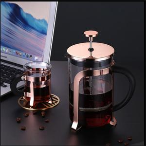Logo personnalisé <span class=keywords><strong>de</strong></span> style classique OEM or rose acier inoxydable métal cafetière à thé presse française - Product Image 3