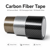 Rollo de Adhesivo Negro de Fibra de Carbono 3D 4D para el Umbral de la Puerta del Coche y el Parachoques Trasero