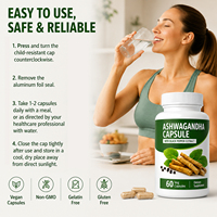 VitaHall OEM Private Label Relieve Stress Natural Ashwagandha Extract Supplement Ksm-66 Ashwagandha Capsules