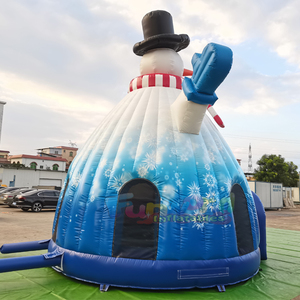 Castillo inflable navideño para niños, casa de brinco con forma de iglú de muñeco de nieve, castillo hinchable para fiestas. - Product Image 5
