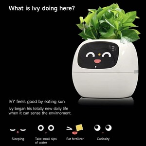 Smart Plant Pet vaso automatico di assorbimento dell'acqua <span class=keywords><strong>in</strong></span> resina <span class=keywords><strong>plastica</strong></span> tonda USB pianta d'appartamento vaso intelligente per animali domestici - Product Image 6