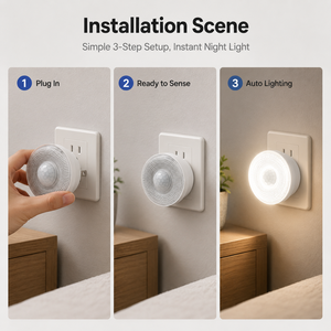 LED Motion <b>Sensor</b> <b>Night</b> <b>Light</b> <b>Plug</b> <b>In</b> Wall Lamp Automatic On Off PIR <b>Sensor</b> Lamp for Home Bedroom Corridor Lighting - Product Image 3