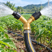 Connecteurs en T à quatre voies entièrement en cuivre pour tuyaux agricoles, raccords de branche pour tuyaux de pulvérisation haute pression, résistants à la corrosion