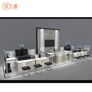 Vente en gros de kiosques à bijoux personnalisés pour centre commercial vitrine de bijoux <span class=keywords><strong>comptoir</strong></span> design montre en acier doré les plus achetés - Product Image 5