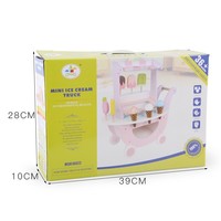 Chariot à glace rose pour enfants, design spécial, jouets en bois pour faire semblant de jouer, jouets de dessert pour enfants, garçons et filles, CE