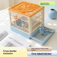 Cage à oiseaux en plastique de qualité alimentaire pour animaux domestiques, style villa, grand espace, respirante, anti-évasion