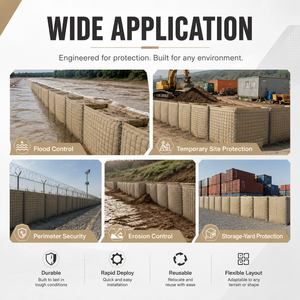 Barrière <span class=keywords><strong>HESCO</strong></span> - Barrière défensive remplie de sable pour la lutte contre les inondations et la sécurité périmétrique - Product Image 3