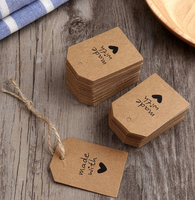 Étiquettes volantes personnalisées en papier Kraft marron, 50 pièces, en carton Kraft pour vêtements
