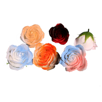 Fleurs de savon artificielles en gros, romantiques et rêveuses, respectueuses de l'environnement, teintes par pulvérisation, bleu glace écrasé Elsa rose