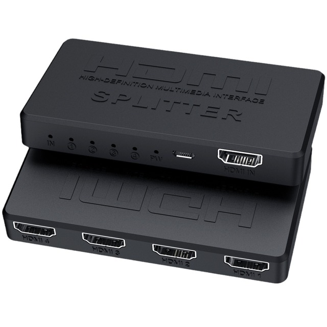 Hdmi Splitter 1 in 4 Out and 1 in 2 Out 4K 3D 1080P Video Distributor for Dual Monitor Tv Projector Ps4 Xbox