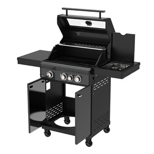 Barbecue a Gas <span class=keywords><strong>Americano</strong></span> da Esterno - 3 Bruciatori in Acciaio, Design Senza Fumo, Antiruggine, Accensione Elettronica per Ville Grandi - Product Image 2