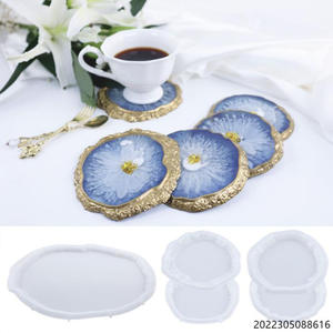 DIY cristal goutte colle résine époxy irrégulière elliptique plateau tasse pad bijoux plaque silicone moule - Product Image 2