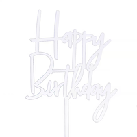 Lot de 10 décorations de gâteau en acrylique avec petites lettres, motif Joyeux Anniversaire, pour décoration d'anniversaire, table tendance inspirée de la pâtisserie