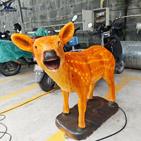 Modèle d'animal animatronique de cerf Sika robotisé grandeur nature avec fourrure artificielle et tête mobile pour l'affichage dans les musées d'histoire naturelle, les zoos et les parcs