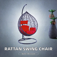 Fauteuil Suspendu Panier Balançoire à Oeuf en Rotin Osier Moderne Personnalisé pour Jardin Extérieur Balcon, avec Support Métallique, Vente en Gros