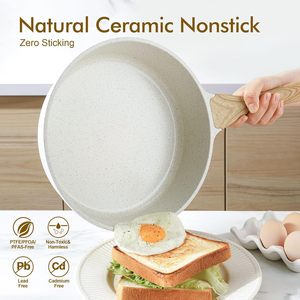 Cookware Set With Wooden Handle 9 Pieces Non-Stick Frying Pan For Home Kitchen - Product Image 3