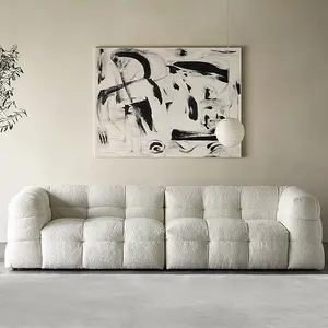 Einfache nordische italienische Marshmallow Sofa Massivholz gerade Linie Wohnzimmer kleine Wohnung