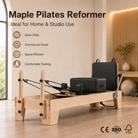 Cama de Pilates Reformer de Madera de Arce Resistente para Estudio Profesional y Entrenamiento en Casa, Máquina de Pilates Reformer para Ejercicios de Core