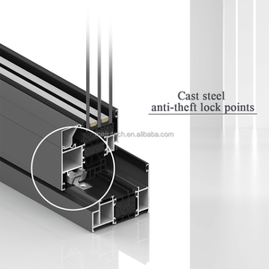 Fenêtre en verre à battant en aluminium coulissante moderne 90mm Double Low-E <span class=keywords><strong>prix</strong></span> d'usine cassé thermiquement ligne de pression externe - Product Image 6