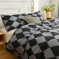 Ensemble de literie tissé écologique en polyester 100% à motif géométrique moderne, 200 fils au pouce carré, personnalisable pour la maison et l'hôtellerie