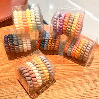 Élastiques à cheveux spirale personnalisables en forme de fil téléphonique, 6 pièces/boîte, pour femmes et filles, échantillon rapide, chouchous en fil téléphonique