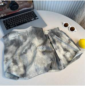 Ensemble de vêtements d'été 2026 pour garçon, sans manches, <span class=keywords><strong>rose</strong></span> tie-dye, <span class=keywords><strong>rose</strong></span> beige - Product Image 4