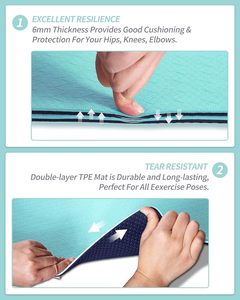 Double Color Eco-Friendly Thick TPE Yoga <strong>Mat</strong> Custom Size <strong>Exercise</strong> Equipment for Fitness Relaxation for Hot Yoga 6mm,8mm - Product Image 2