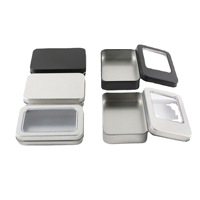 Boîte en métal à prix d'usine avec couvercle transparent, mini conteneur vide portable