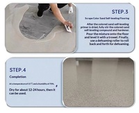 Peinture de sol autolissante effet marbre en époxy et sable pour intérieur et extérieur, résistante à l'usure et antidérapante pour carrelage en ciment et pierre