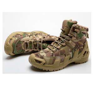 Bottes tactiques montantes en cuir de vachette suédé TSB08 pour l'extérieur, chaussures de sport kaki courtes - Product Image 5