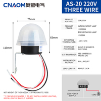 Venta al por mayor AS-20 AS-10 Interruptor de control de luz de la AS-22DL 12V 24V 220V Interruptor de foto automático sensible al agua
