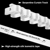 Rail de guidage pliable ondulé pour rideau occultant, avec roulettes coulissantes en tissu et système de glissière robuste en forme de serpent, pour usage transfrontalier