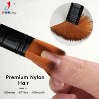 Ensemble de 6 pinceaux professionnels à haute absorption avec manche en bois de bouleau orange pour la peinture à l'huile, à l'acrylique et à l'aquarelle