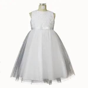 D30589-B 새로운 도착 드레스 키즈 긴 소매 레이스 자수 꽃 파티 드레스 꽃 소녀 드레스