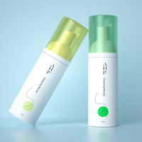 Bouteille de pompe moussante en plastique blanc PET bouteille de shampooing à cils 30ml 50ml 100ml cylindre pompe à mousse colorée Logo emballage d'eau