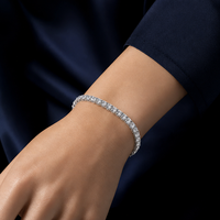 Bracelet tennis 3 carats à quatre griffes, diamant de laboratoire taille ronde 2 mm, or massif 10K 14K 18K, 6,5 pouces, bijoux fins personnalisés en gros