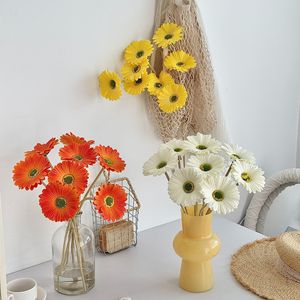 Fleurs artificielles Yasunobu Gerbera en plastique PU, branche unique, orange, jaune, blanc, rose, rouge corail, décoration pour la maison et les mariages - Product Image 1