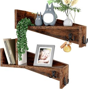 Custom Decor Storage Small Wall Mounted Hanging <b>Shelves</b> <b>Wood</b> Wall <b>Shelf</b> Wall Floating <b>Shelves</b> for Living Room Kitchen Bathroom - Product Image 1