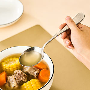 Cuillère à soupe moderne en titane pur plaqué argent, à long manche, pour usage domestique, compatible lave-vaisselle - Product Image 2