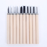 Lot de 12 gouges de sculpture multifonctions avec manches en acier et pointes droites pour le travail du bois CE