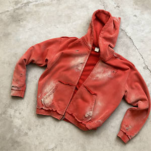 Felpe con Cappuccio Vintage Finch Garment, 400GSM Peso Pesante, Produttore di Abbigliamento Streetwear Personalizzato con Logo, Cerniera Doppia per Uomo - Product Image 3