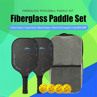 Ensemble de raquettes de pickleball avec logo personnalisé, raquettes de pickleball professionnelles, 2 raquettes, 4 balles, 1 sac de rangement