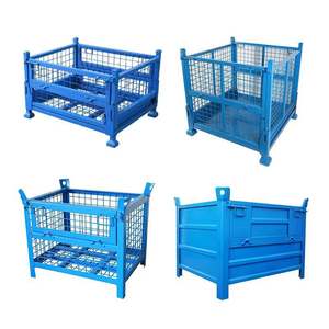 قفص تخزين معدني معدني مخصص من AOCHEN للحطب واجب متوسط قابل للطي ODM قفص مستودع شبكي قابل للطي - Product Image 5